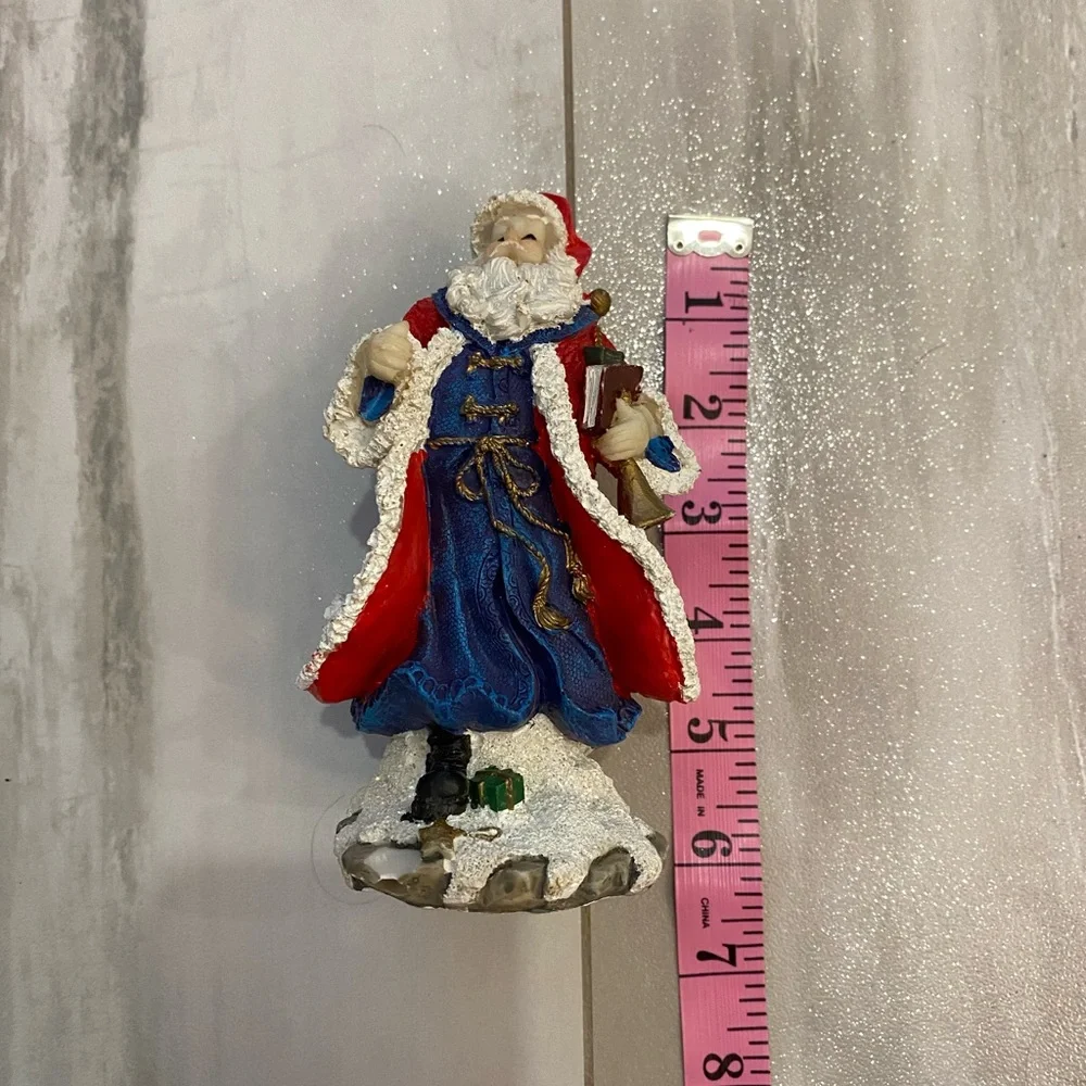 Festive Holiday Painted Composite Traditional Christmas Santa Figurine
